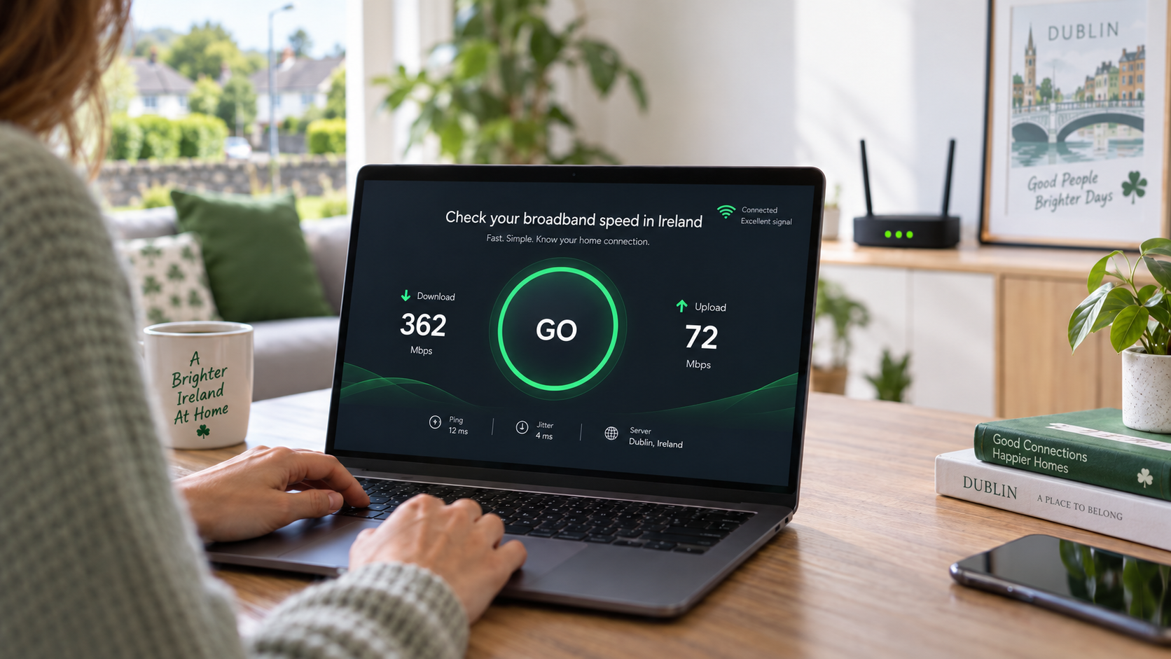 Checking broadband and WiFi speed in an Irish home